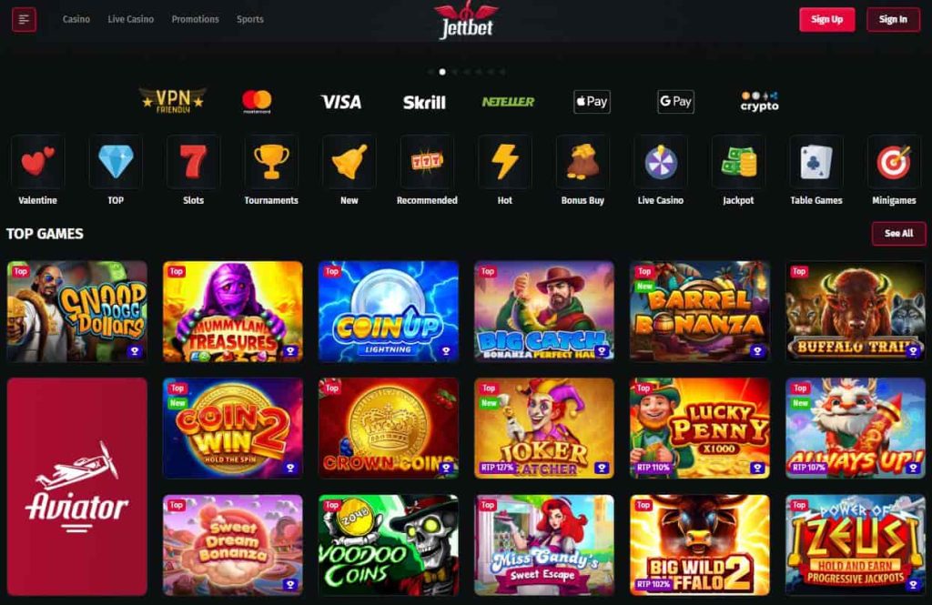 jettbet casino games